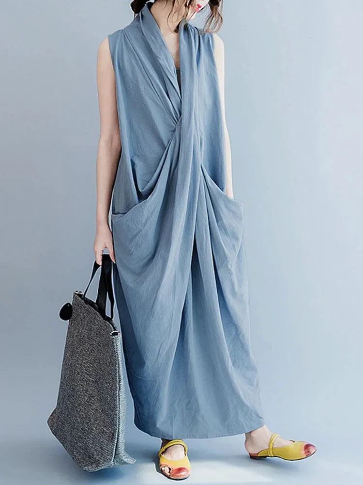ZANZEA Oversize Asymmetrical Maxi Dress