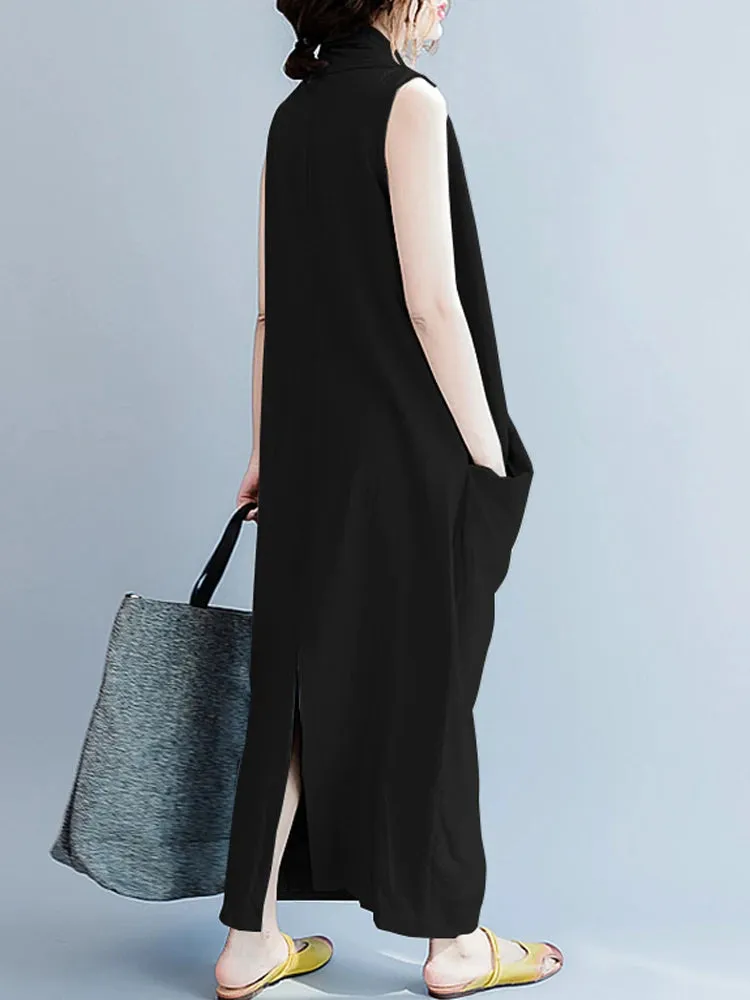 ZANZEA Oversize Asymmetrical Maxi Dress