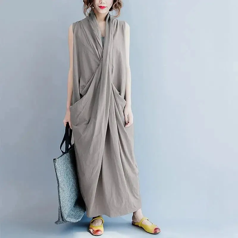 ZANZEA Oversize Asymmetrical Maxi Dress