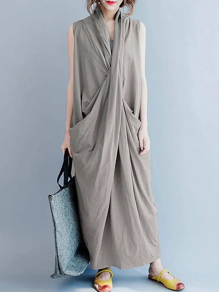 ZANZEA Oversize Asymmetrical Maxi Dress